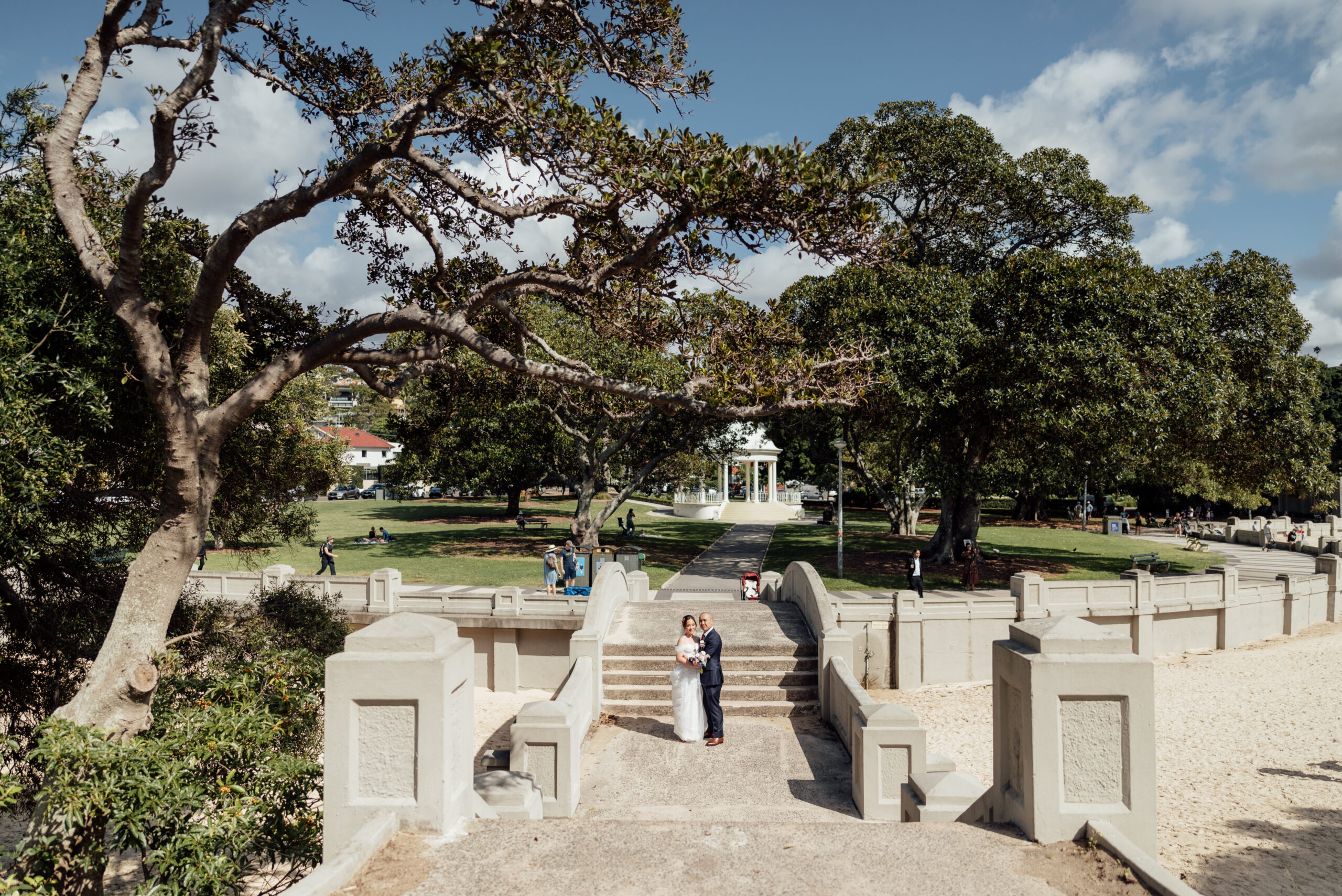 couple standing at balmoral beach