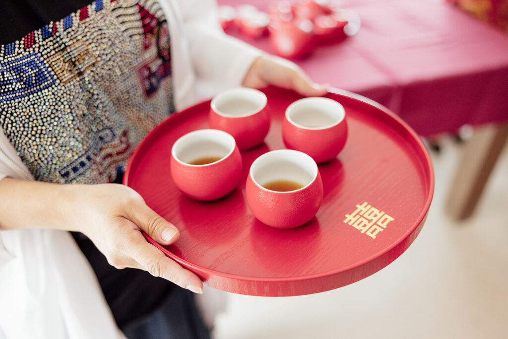 serving tea at the tea ceremony