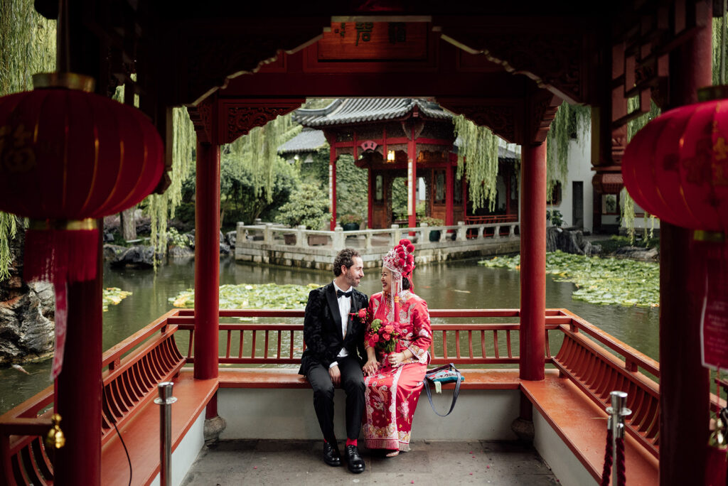 Chinese garden of friendship wedding ceremony
